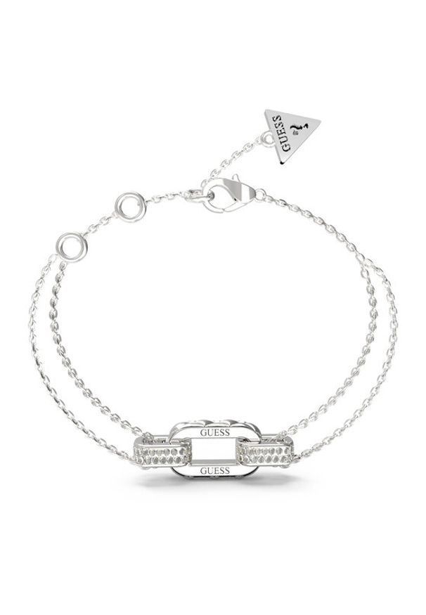Guess Bransoletka JUBB04 581JW Srebrny. Materiał: metalowe. Kolor: srebrny