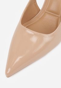 Born2be - Ciemnobeżowe Szpilki VICES z Odkrytą Piętą i Elegancką Aplikacją przy Pasku Naterena. Okazja: na co dzień. Zapięcie: pasek. Kolor: beżowy. Materiał: jeans. Wzór: aplikacja. Obcas: na szpilce. Styl: elegancki #7