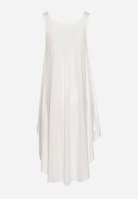 Born2be - Biała Rozkloszowana Sukienka z Bawełny Tesaxelle. Okazja: na co dzień. Kolor: biały. Materiał: bawełna. Typ sukienki: proste. Styl: klasyczny, casual, elegancki, wizytowy #2