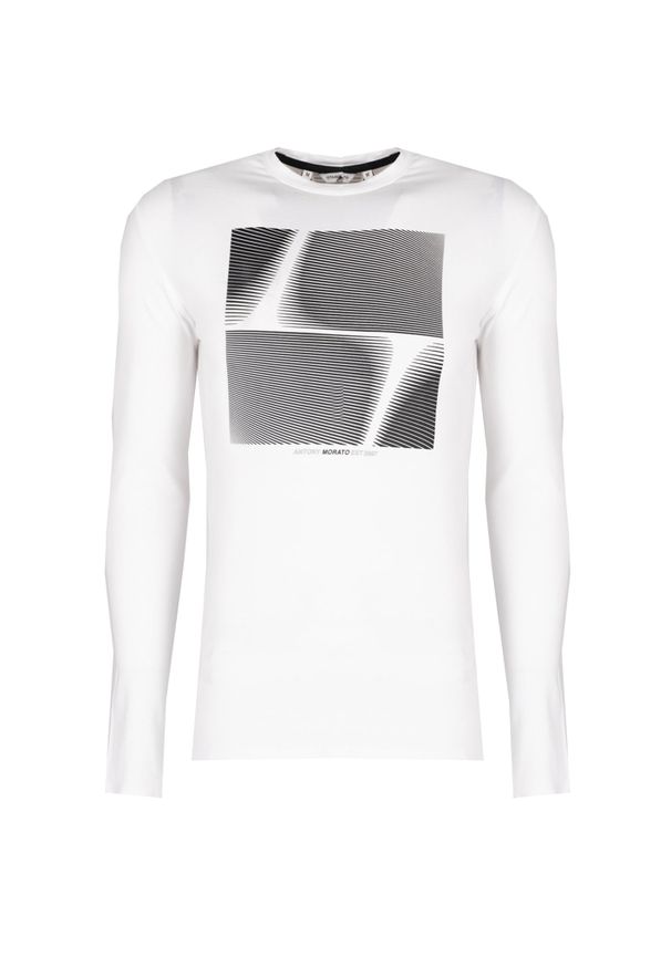 Antony Morato Longsleeve | MMKL00311-FA120001 | Mężczyzna | Biały. Okazja: na co dzień. Kolor: biały. Materiał: bawełna, elastan. Długość rękawa: długi rękaw. Wzór: nadruk. Styl: elegancki, casual, klasyczny