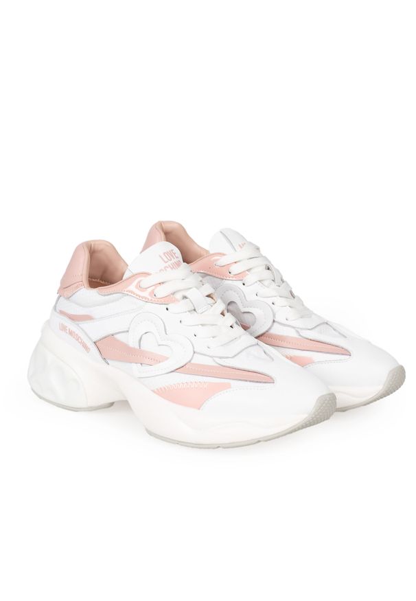 Love Moschino Sneakersy | JA15326G1MIQF | Kobieta | Biały. Okazja: na co dzień. Kolor: biały. Materiał: tkanina, skóra