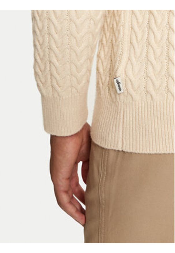 Wrangler Sweter 112357290 Écru Regular Fit. Materiał: bawełna