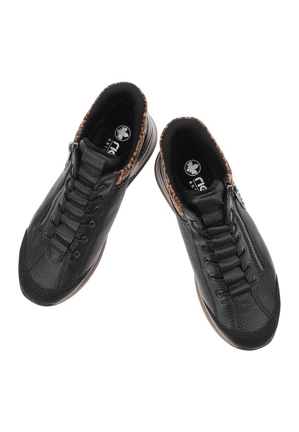 Czarne Sneakersy Rieker Ocieplane Obuwie Damskie. Okazja: na co dzień. Zapięcie: zamek. Kolor: czarny. Materiał: skóra ekologiczna. Styl: casual, sportowy, klasyczny