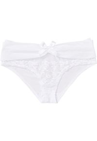 bonprix - Figi panty. Kolor: biały. Materiał: bawełna, koronka. Wzór: koronka