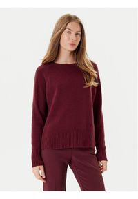 Marella Sweter Celia 2523366215 Bordowy Regular Fit. Kolor: czerwony. Materiał: wełna