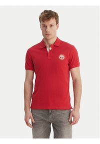 Napapijri Polo E-Clanis NP0A4ID3 Czerwony Regular Fit. Typ kołnierza: polo. Kolor: czerwony. Materiał: bawełna #1