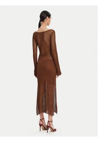 Fracomina Sukienka dzianinowa FS25SD5004K514O7 Brązowy Slim Fit. Kolor: brązowy. Materiał: wiskoza #3