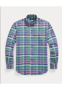 Ralph Lauren - RALPH LAUREN - Koszula w kratę Oxford Custom Fit. Typ kołnierza: polo, button down. Kolor: zielony. Długość rękawa: długi rękaw. Długość: długie. Wzór: kolorowy