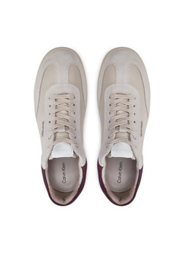 Calvin Klein Sneakersy Cupsole Lace Up - Lth Sue Mix HW0HW02435 Beżowy. Kolor: beżowy. Materiał: skóra