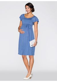 bonprix - Sukienka shirtowa ciążowa. Kolekcja: moda ciążowa. Kolor: niebieski. Materiał: dzianina, wiskoza. Sezon: lato #3