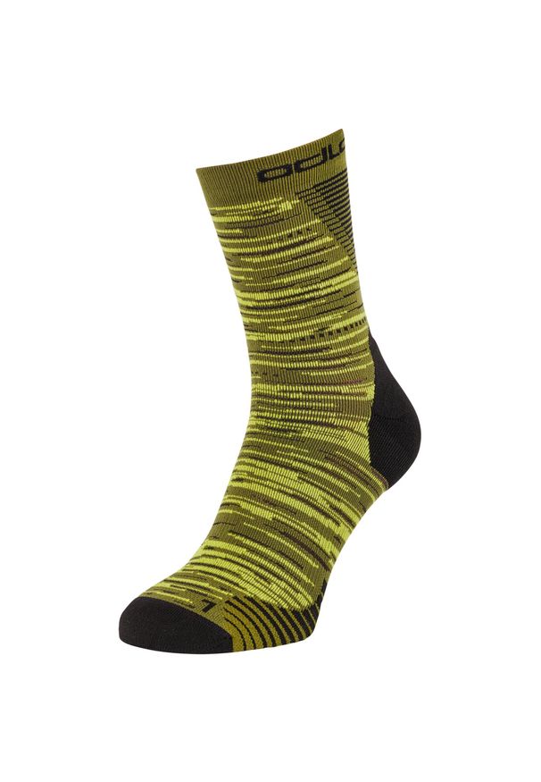 Skarpetki Odlo Socks micro crew Ceramicool RUN GRAPHIC. Kolor: wielokolorowy, czarny, zielony. Sport: bieganie