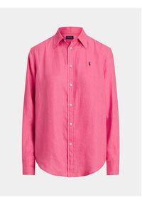 Polo Ralph Lauren Koszula Ls Rx Anw St 211920516014 Różowy Regular Fit. Typ kołnierza: polo. Kolor: różowy. Materiał: len