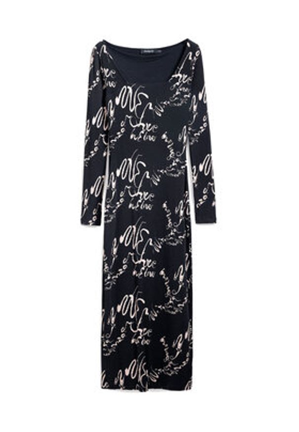 Desigual Sukienka codzienna 25SWVK05 Czarny Slim Fit. Okazja: na co dzień. Kolor: czarny. Materiał: syntetyk. Typ sukienki: proste. Styl: casual