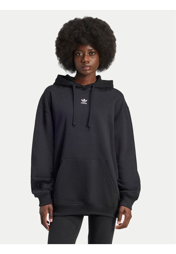 Adidas - adidas Bluza Essentials IY9615 Czarny Oversize. Kolor: czarny. Materiał: bawełna