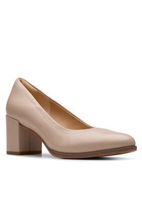 Clarks Półbuty Freva 55 26181336 Beżowy. Kolor: beżowy. Materiał: skóra #5