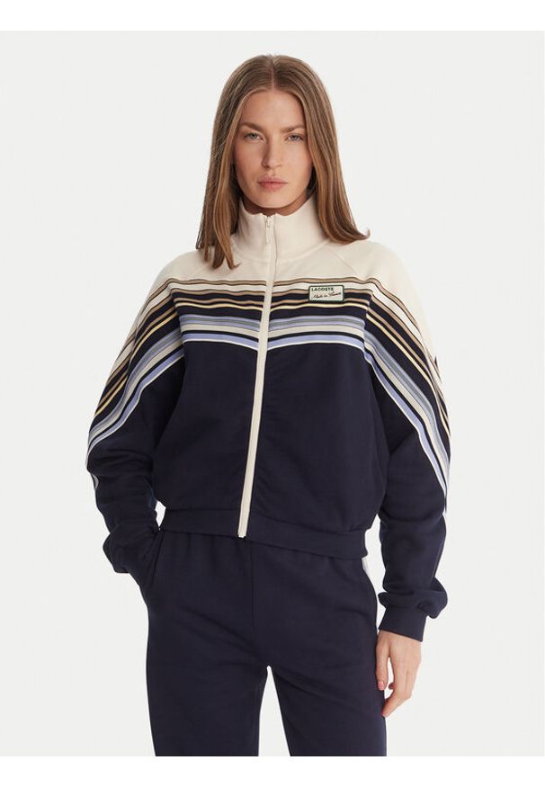 Lacoste Bluza SF5247 Granatowy Relaxed Fit. Kolor: niebieski. Materiał: bawełna