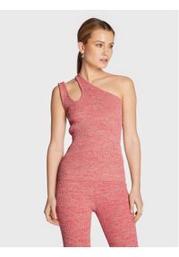 Remain Top Jeanne Knit RM1676 Różowy Slim Fit. Kolor: różowy. Materiał: wiskoza #1