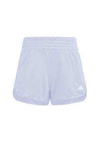 Adidas - Szorty Pacer Essentials Knit High-Rise. Kolor: biały, wielokolorowy, fioletowy. Materiał: materiał