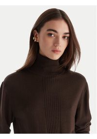 Patrizia Pepe Golf 2K0340 KM36 Brązowy Regular Fit. Typ kołnierza: golf. Kolor: brązowy. Materiał: wełna #5