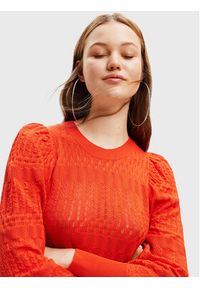 Desigual Sweter Ona 22WWJFAG Pomarańczowy Regular Fit. Kolor: pomarańczowy. Materiał: wiskoza #5