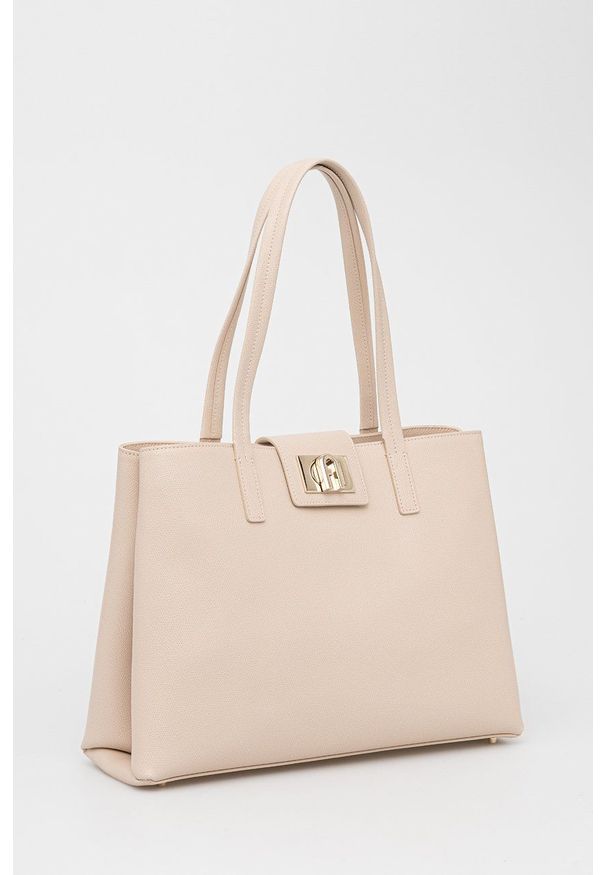 Furla Torebka skórzana kolor różowy. Kolor: różowy. Materiał: skórzane