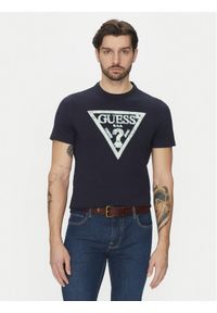 Guess T-Shirt M5GI06I3Z14 Granatowy Classic Fit. Kolor: niebieski. Materiał: bawełna