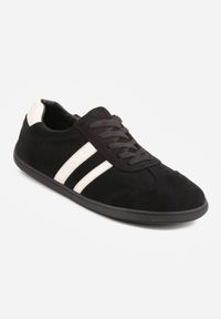 Born2be - Czarne Sneakersy Casual w Typie Barefoot z Imitacji Zamszu Makka. Okazja: na co dzień. Zapięcie: sznurówki. Kolor: czarny. Materiał: zamsz #2