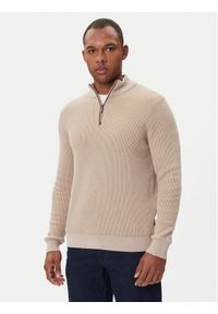 Bugatti Sweter 7500-85525D Beżowy Regular Fit. Kolor: beżowy. Materiał: bawełna #1
