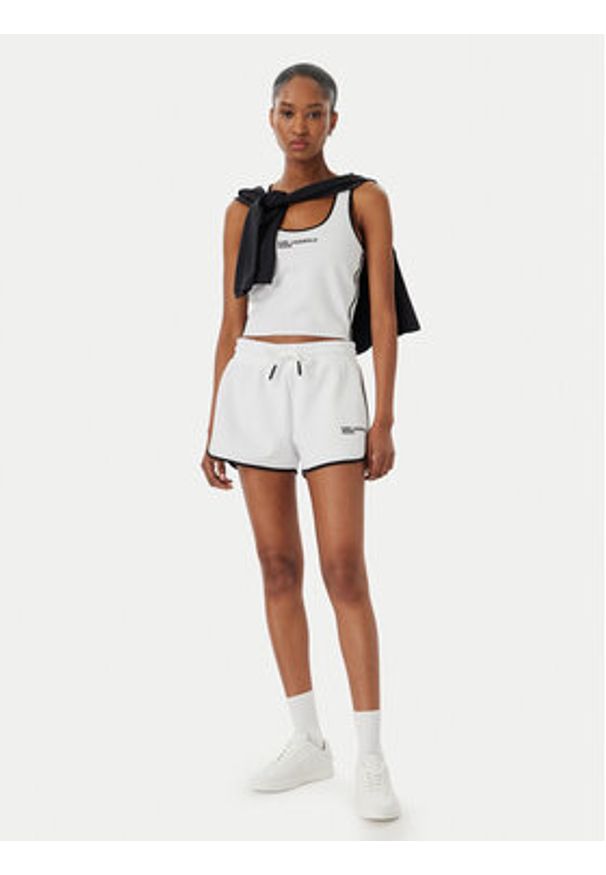 Karl Lagerfeld Jeans Szorty sportowe B2W10125 Biały Regular Fit. Kolor: biały. Materiał: bawełna