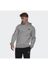 Adidas - Essentials Fleece Hoodie. Typ kołnierza: kaptur. Kolor: wielokolorowy, czarny, szary