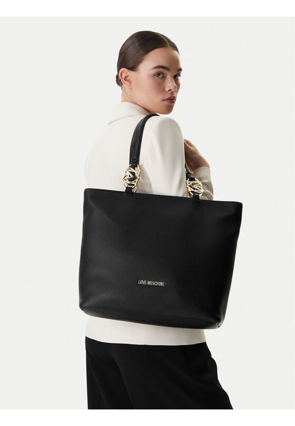 Love Moschino - LOVE MOSCHINO Torebka JC4005PP1OLB0000 Czarny. Kolor: czarny. Materiał: skórzane