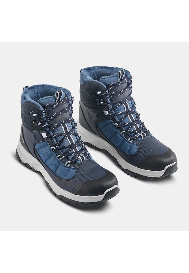 quechua - Buty turystyczne damskie Quechua SH500 mountain mid wodoodporne. Kolor: zielony, niebieski, wielokolorowy. Materiał: materiał. Szerokość cholewki: normalna. Sezon: zima