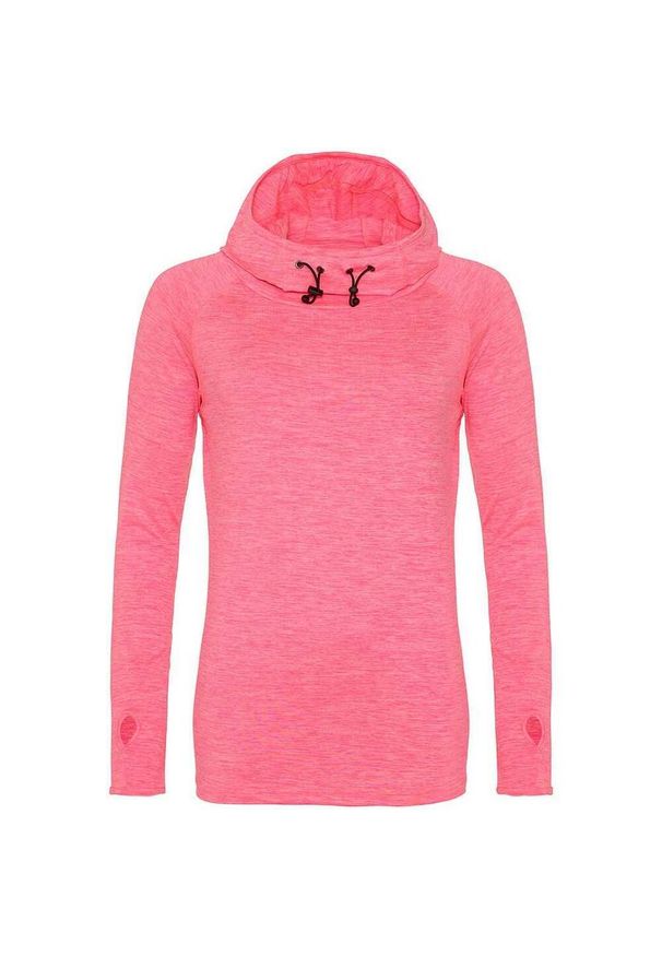 JUST COOL - Koszulka Damska Z Dekoltem W Szpic. Kolor: pomarańczowy. Długość rękawa: długi rękaw