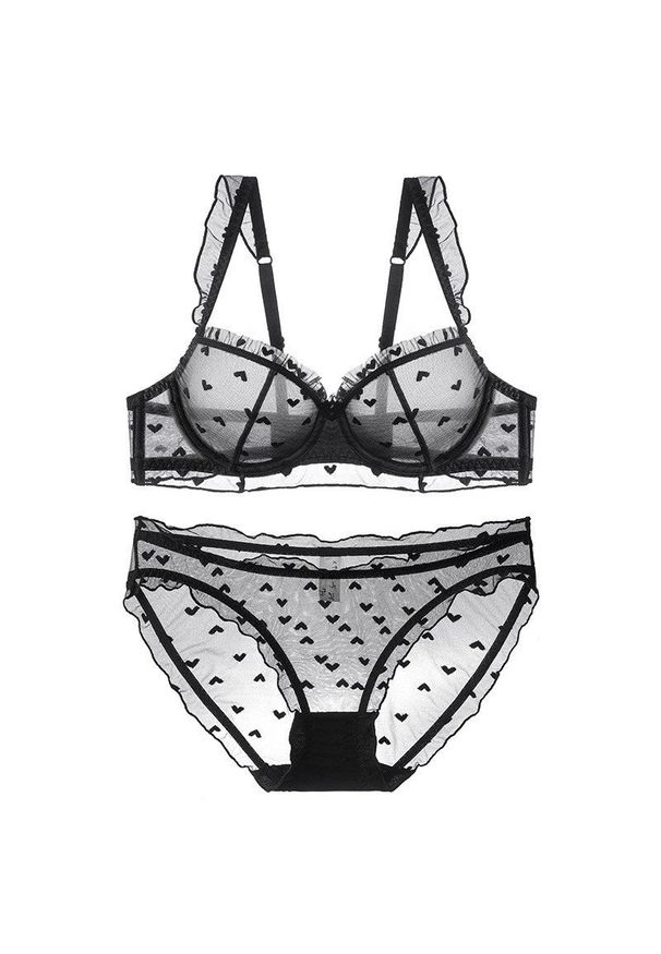 Intica - Zestaw bielizny z koronkowymi detalami na co dzień i specjalne okazje Heajung. Kolor: czarny. Materiał: koronka