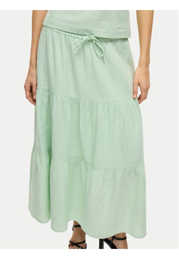 Vila Spódnica maxi Lania 14105428 Zielony Regular Fit. Kolor: zielony. Materiał: bawełna