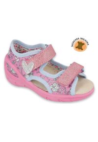 Befado obuwie dziecięce pu 065P147 różowe wielokolorowe. Kolor: różowy, wielokolorowy. Materiał: bawełna, tkanina #7