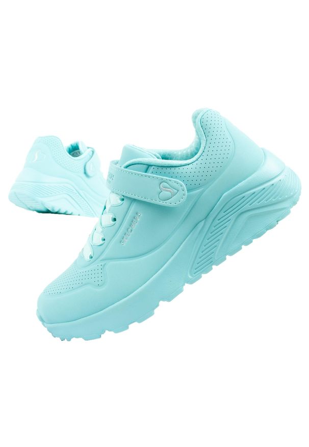 skechers - Buty sportowe dziecięce Skechers Uno Lite. Kolor: niebieski. Materiał: skóra, materiał, syntetyk. Szerokość cholewki: normalna. Model: Skechers Sport. Sport: turystyka piesza
