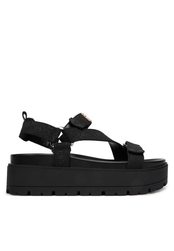 Guess Sandały FLJFTT FAL03 Czarny. Kolor: czarny. Materiał: materiał