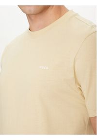 Hugo - HUGO T-Shirt Dero222 50466158 Beżowy Regular Fit. Kolor: beżowy. Materiał: bawełna
