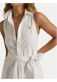 Polo Ralph Lauren Sukienka koszulowa 211968897001 Biały Regular Fit. Typ kołnierza: polo. Kolor: biały. Materiał: bawełna. Typ sukienki: koszulowe #2