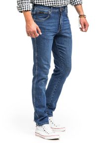 Wrangler - WRANGLER TEXAS SLIM MĘSKIE SPODNIE JEANSOWE BRUISED BLUE W12SKN32M 112144753 #4
