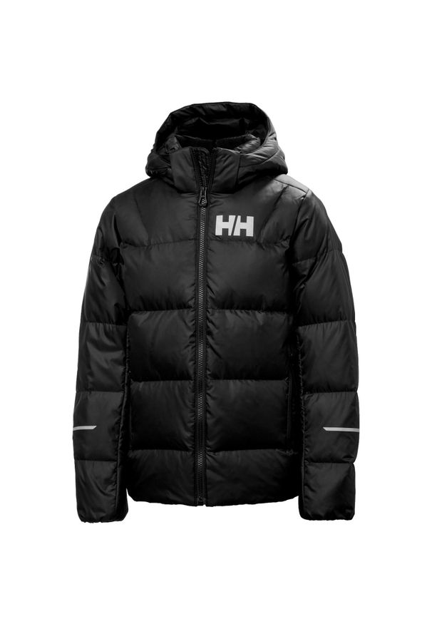 Kurtka dziecięca z kapturem Helly Hansen Isfjord 2.0. Typ kołnierza: kaptur. Kolor: czarny. Materiał: puch