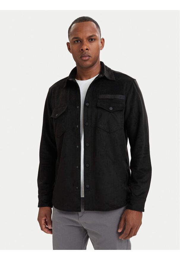 Hugo - HUGO Koszula Ekel 50566311 Czarny Oversize. Kolor: czarny. Materiał: syntetyk