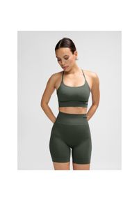 Bezszwowy biustonosz dla kobiet Hummel Tiffy. Kolor: wielokolorowy, zielony, brązowy. Materiał: materiał. Sport: fitness #1