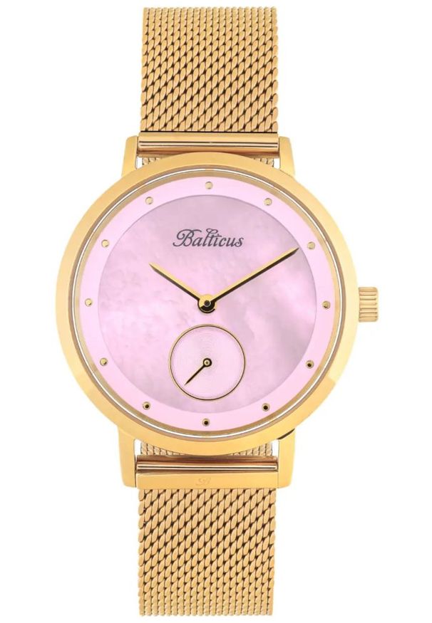 Zegarek Damski BALTICUS New Gold Pink Pearl Sky BLT-BALNSGP. Materiał: mesh. Styl: klasyczny