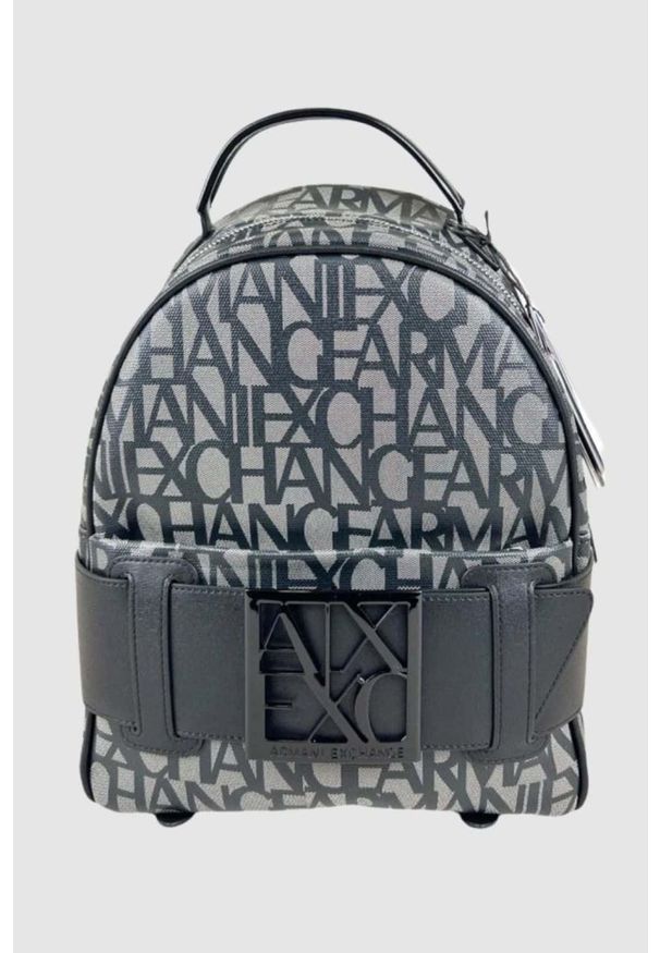 Armani Exchange - ARMANI EXCHANGE Mały czarno-beżowy plecak. Kolor: czarny