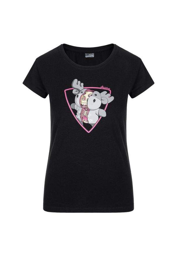 Damski bawełniany t-shirt Kilpi ALBION-W. Kolor: czarny. Materiał: bawełna