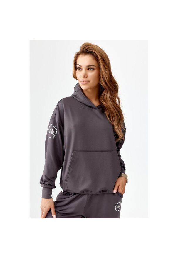 ROUGH RADICAL - Bluza sportowa dresowa dla kobiet Rough Radical Pery Hoodie. Kolor: szary. Materiał: dresówka. Sport: fitness