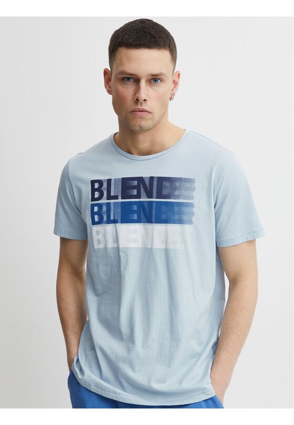 Blend T-Shirt 20715045 Błękitny Regular Fit. Kolor: niebieski. Materiał: bawełna