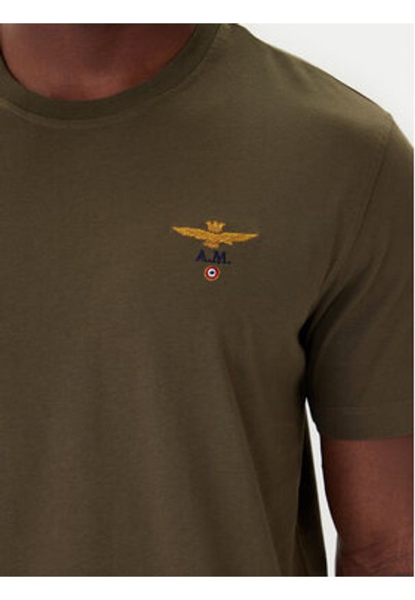 Aeronautica Militare T-Shirt 261TS1580UJ00372 Zielony Regular Fit. Kolor: zielony. Materiał: bawełna